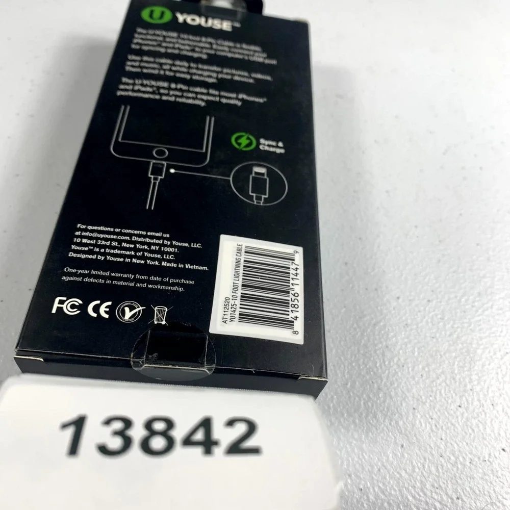 Youse 10ft Premium 8‑Pin USB‎ Charging Cable for iPhone & iPad White